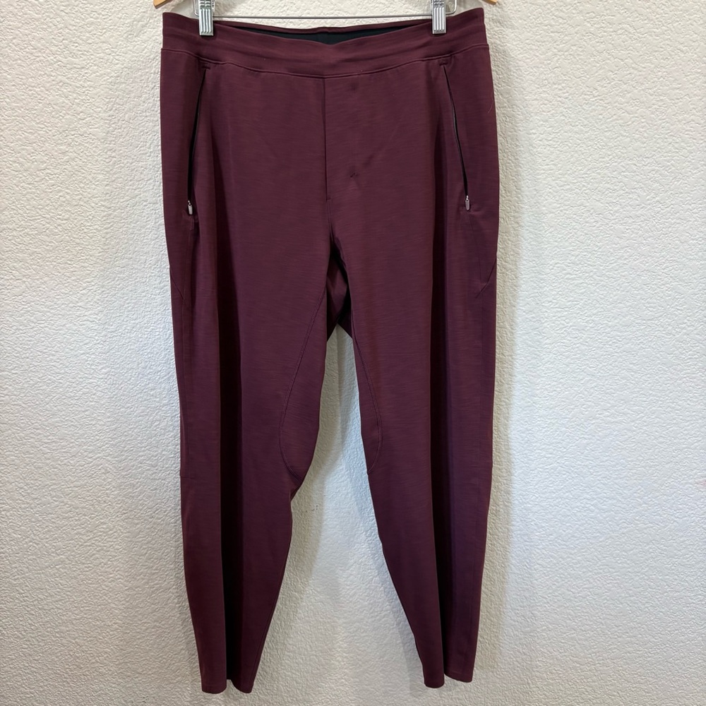 Lululemon Running Leggings Womens XL Burgundy Zip Pocket Athletic Pants